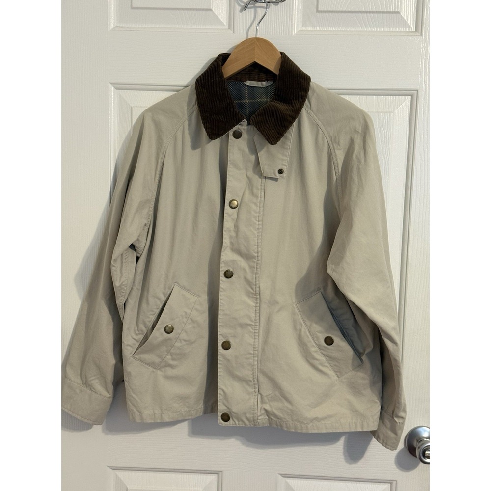 TOPTEN  Brown collar tan lined Jacket Mens Small women Medium preppy casual